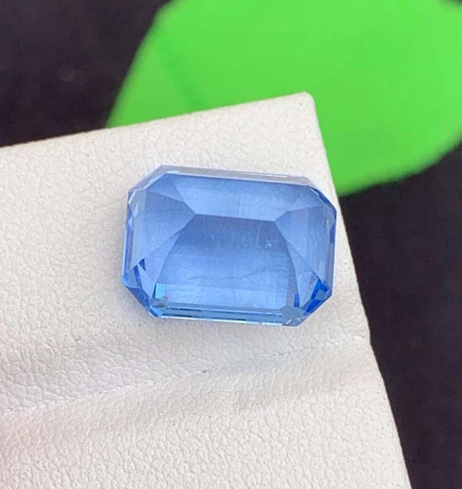 Natural Aquamarine Gemstone, Emerald Cut Santa Maria Color Aquamarine Beryl, March Birthstone - 2