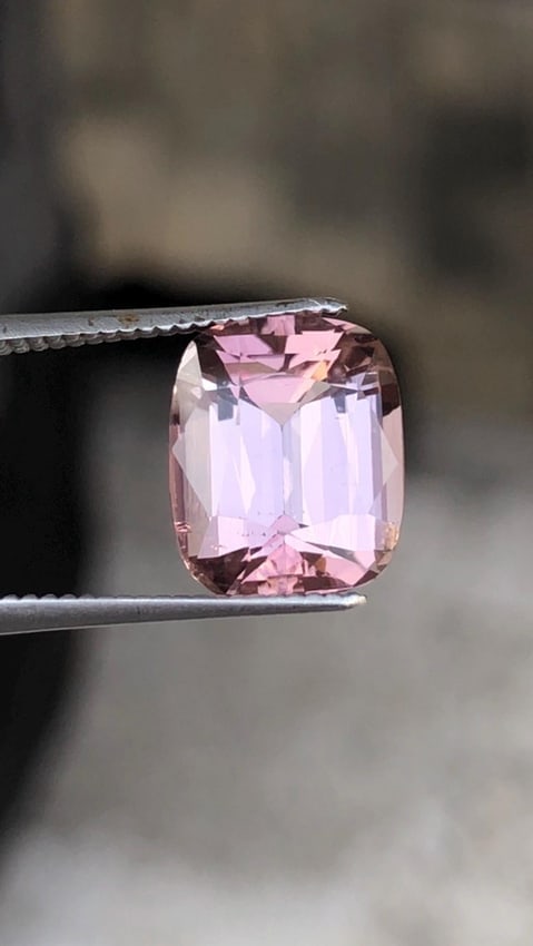 Natural Pink Tourmaline Gemstone: 3.220 Carat Cushion Cut Gem: Weight : 3.220 Carat Dimensions : 9.2 | 7.6 | 5.8 MM Shape : Square Cushion Shape Clarity : VS Colors : Natural Pink Treatment : None / Natural Origin : Afghanistan Hardness : 7.5-8 Family : Elbaite P