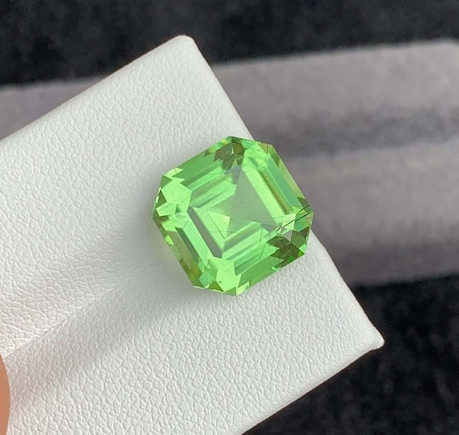 Natural Rutile Peridot Gemstones, Fancy Asscher Cut Peridot Loose Gemstone From Pakistan, August - 3