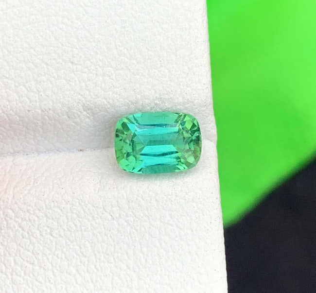 Natural Blue Green Tourmaline Gemstone: Cushion Cut October Birthstone: Highlights Supplies for making crafts Materials: Gemstone: Tourmaline Carat weight: 1.00 Natural Blue Green Tourmaline Gemstone For Sale , Cushion Shape Tourmaline For Jewelry, October Birthstone Weig