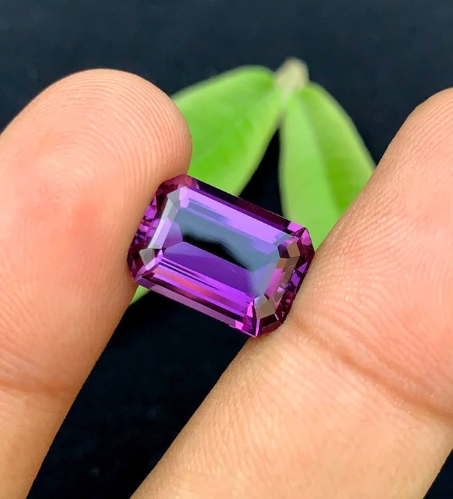 Emerald Cut Amethyst Gemstone: 7.30 Carats, February Birthstone - 2