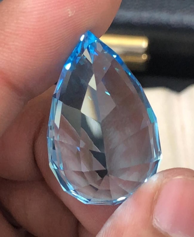 Natural Swiss Blue Topaz Gemstone Pear Cut For Jewellery - 46.30 Carat - 5