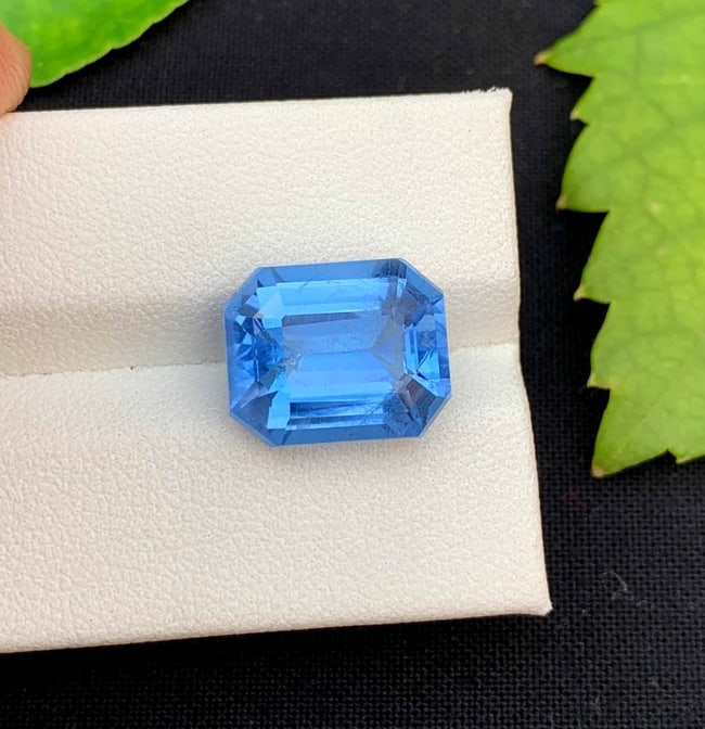 Santa Maria Aquamarine Gemstone: Emerald Cut Beryl, March Birthstone - 2