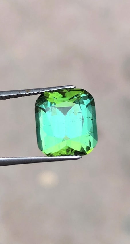 Natural Mint Green Tourmaline Cushion Cut Gemstone For Ring - 4.30 Carat - 4