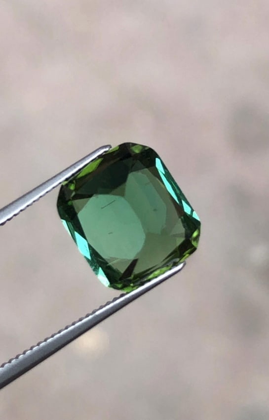 Natural Mint Green Tourmaline Cushion Cut Gemstone For Ring - 4.30 Carat - 6