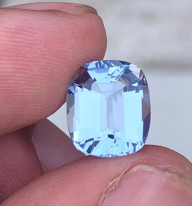 Natural Blue Aquamarine Cushion Shape Gemstone From Minas Gerais Mine Brazil - 4.535 Carat - 2