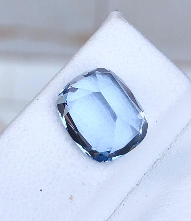 Natural Blue Aquamarine Cushion Shape Gemstone From Minas Gerais Mine Brazil - 4.535 Carat - 3
