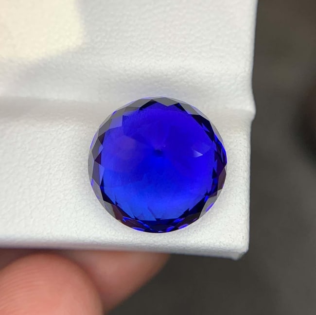 Natural D Block Tanzanite Loose Gemstone Round Shape Ring size For Making Jewelry (1 of 5)
