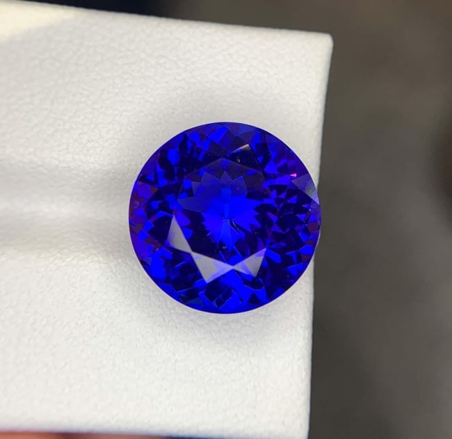 Natural D Block Tanzanite Loose Gemstone Round Shape Ring size For Making Jewelry - 5