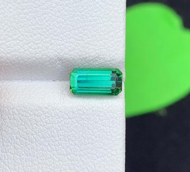 Blue Green Tourmaline Gemstone: Emerald Cut, October Birthstone (1.16 CT) - 2