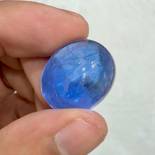 41.80 - Aquamarine Cabochon Sana Maria Color Oval Cut For Pendant (1 of 7)