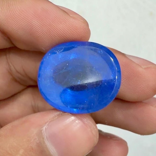 41.80 - Aquamarine Cabochon Sana Maria Color Oval Cut For Pendant - 4