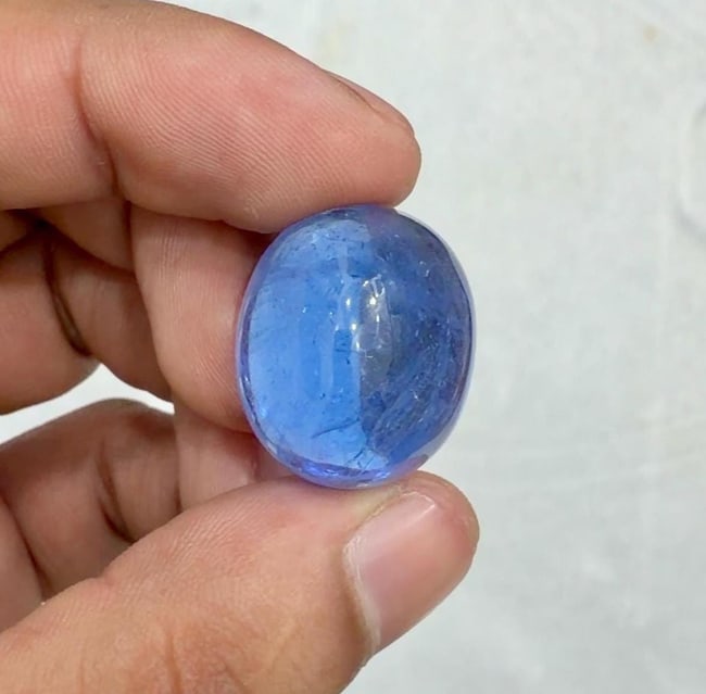 41.80 - Aquamarine Cabochon Sana Maria Color Oval Cut For Pendant - 5