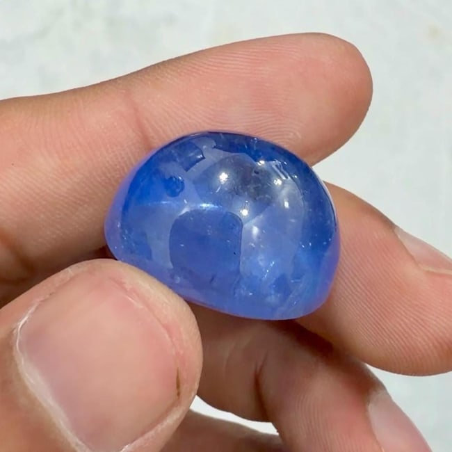 41.80 - Aquamarine Cabochon Sana Maria Color Oval Cut For Pendant - 6