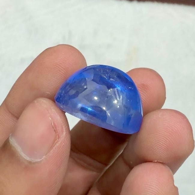 41.80 - Aquamarine Cabochon Sana Maria Color Oval Cut For Pendant - 7