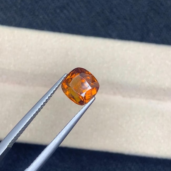 Honey Brown Bastnasite Gemstone: 3.52 Carat Cushion Cut - 2