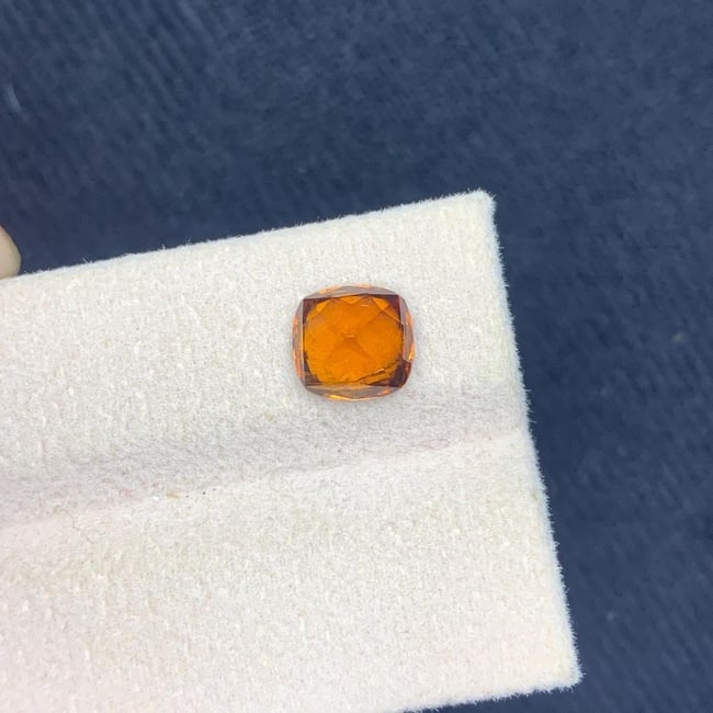 Honey Brown Bastnasite Gemstone: 3.52 Carat Cushion Cut - 6
