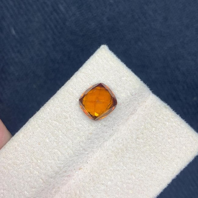 Honey Brown Bastnasite Gemstone: 3.52 Carat Cushion Cut - 7