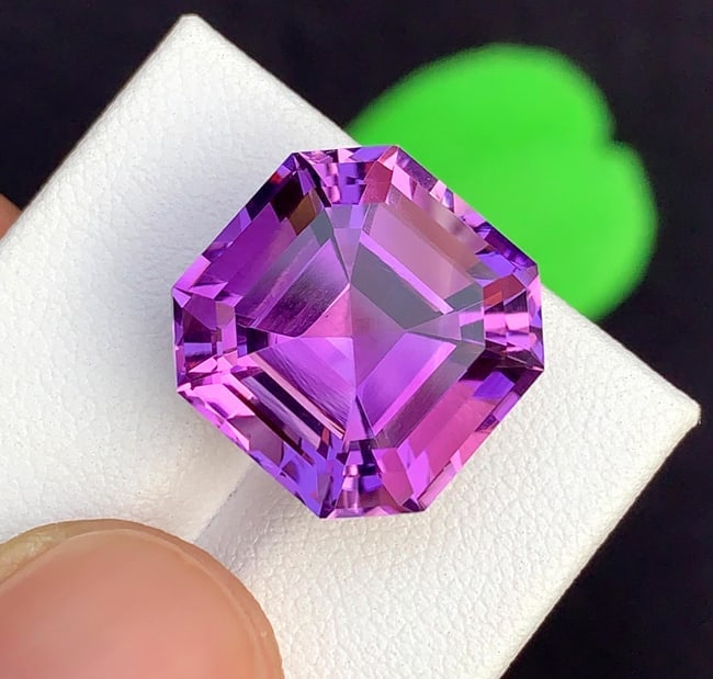 Natural Asscher Cut Amethyst Gemstone: February Birthstone, 16.45 Carats - 2