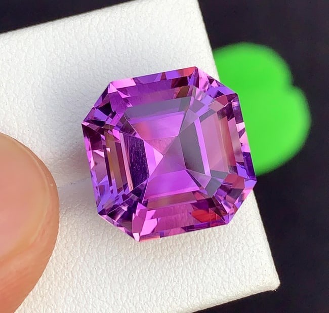 Natural Asscher Cut Amethyst Gemstone: February Birthstone, 16.45 Carats - 4