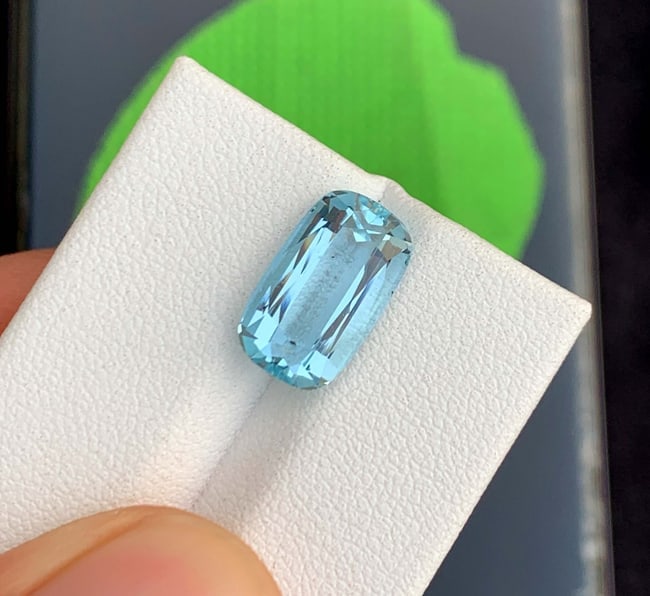 Natural Aquamarine Gemstone: 4.80 Carat Cushion Cut, Pakistan - 4
