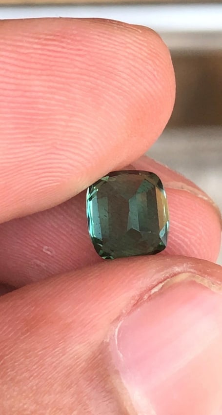 Afghanistan Bluish Green Tourmaline Cushion Cut Gemstone For Engagement RIng - 1.970 Carat - 16