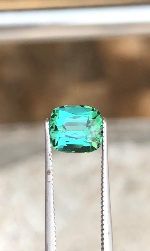 Afghanistan Bluish Green Tourmaline Cushion Cut Gemstone For Engagement RIng - 1.970 Carat - 4