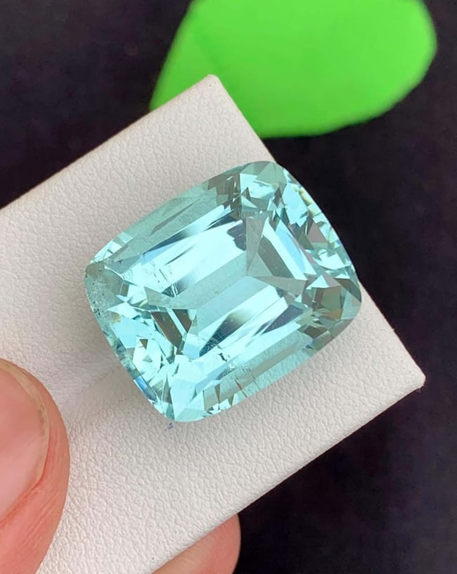 Natural Aquamarine Gemstone: 26.45 Carat Cushion Cut, March Birthstone - 2
