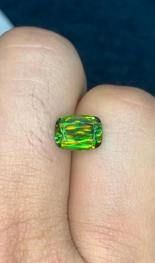 2.40 Carat Chrome Green Sphene Gemstone From Skardu Pakistan, Sparkling Fire Gem - 5