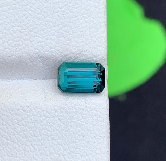 Blue Indicolite Tourmaline Gemstone: Emerald Cut, 1.03 CT, October Birthstone - 3