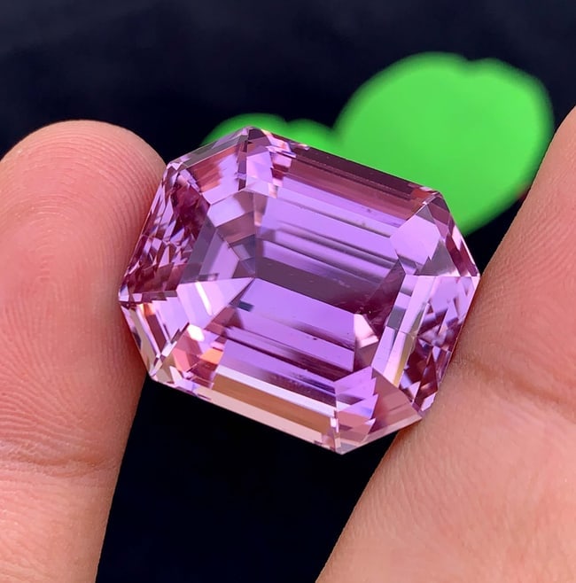 Natural Pink Kunzite Gemstone: 80.80 Carat Emerald Cut, November Birthstone (1 of 6)