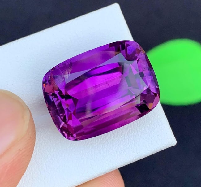 Cushion Cut Amethyst Gemstone: 28.94 Carats, February Birthstone - 2