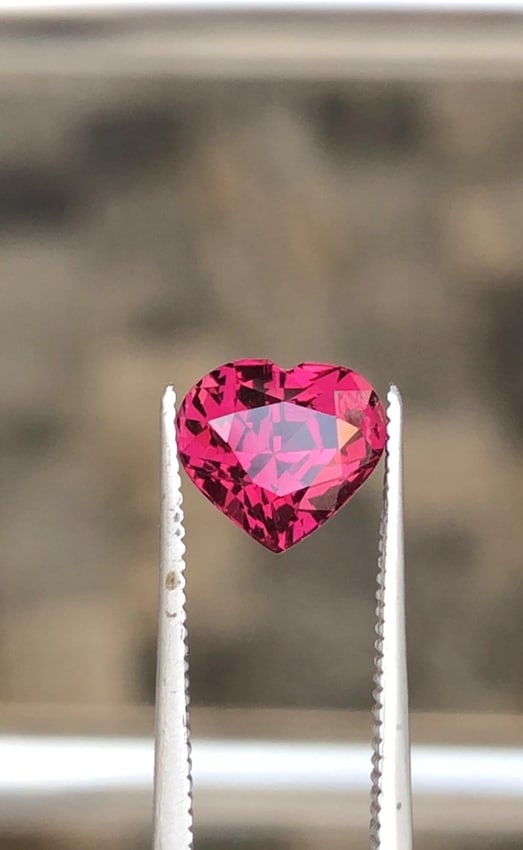 2.08 Carat Natural Purplish Pink Garnet Gemstone, Beautiful Garnet Stone Heart Fron Tanzania: While best known for its deep, wine-red hue, garnet, January's birthstone, is actually a family of gems that spans vivid greens, warm oranges, rich purples and even color-change varieties. Garnet has
