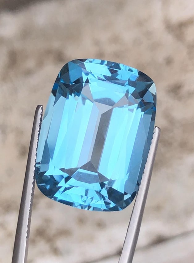 Necklace Size Natural Swiss Blue Topaz Gemstone Cushion Cut For Jewelry - 41.805 Carat (1 of 6)