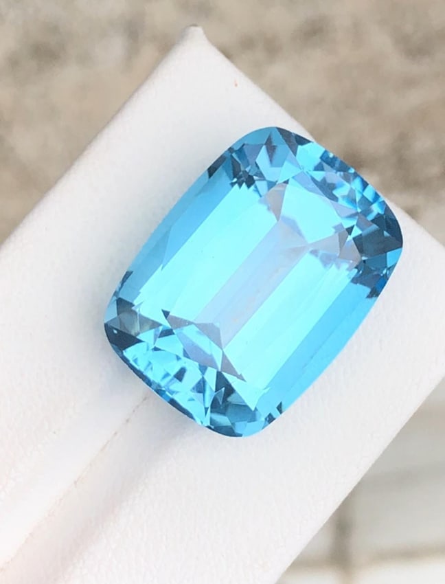 Necklace Size Natural Swiss Blue Topaz Gemstone Cushion Cut For Jewelry - 41.805 Carat - 3