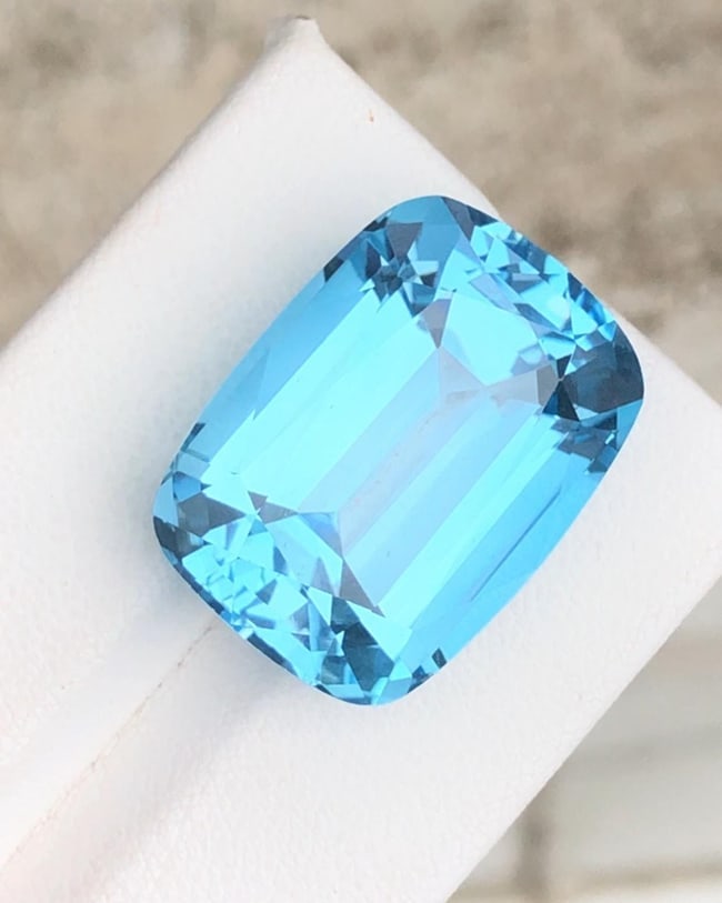 Necklace Size Natural Swiss Blue Topaz Gemstone Cushion Cut For Jewelry - 41.805 Carat - 5