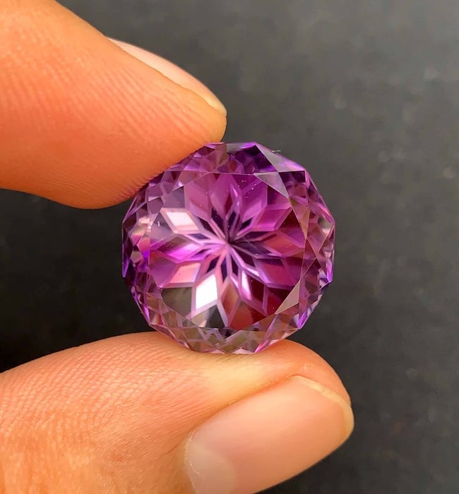 Flower Cut Amethyst Gemstone: Natural February Birthstone, 28.95 Carats - 2