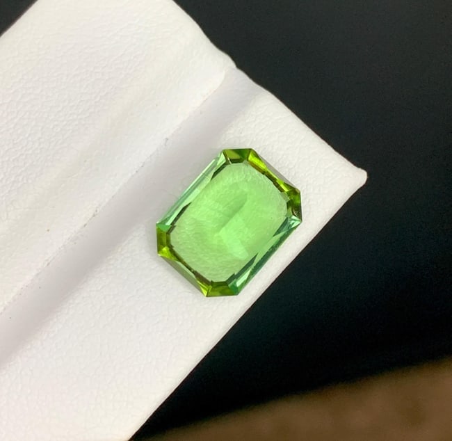 Mint Green Tourmaline Gemstone: 6.50 Carat Radiant Cut, Afghanistan Origin - 6