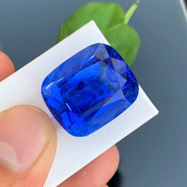 55.32 Carat Santa Maria Aquamarine Gemstone: Deep Blue Cushion Cut - 4