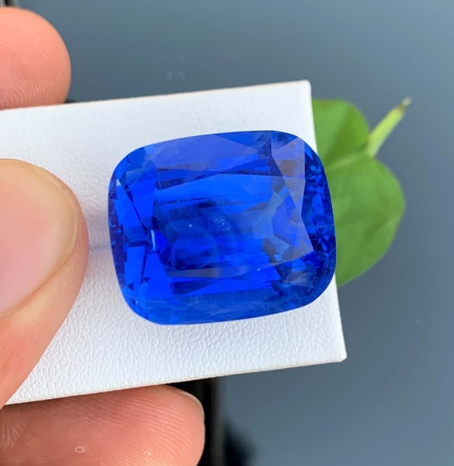 55.32 Carat Santa Maria Aquamarine Gemstone: Deep Blue Cushion Cut - 5