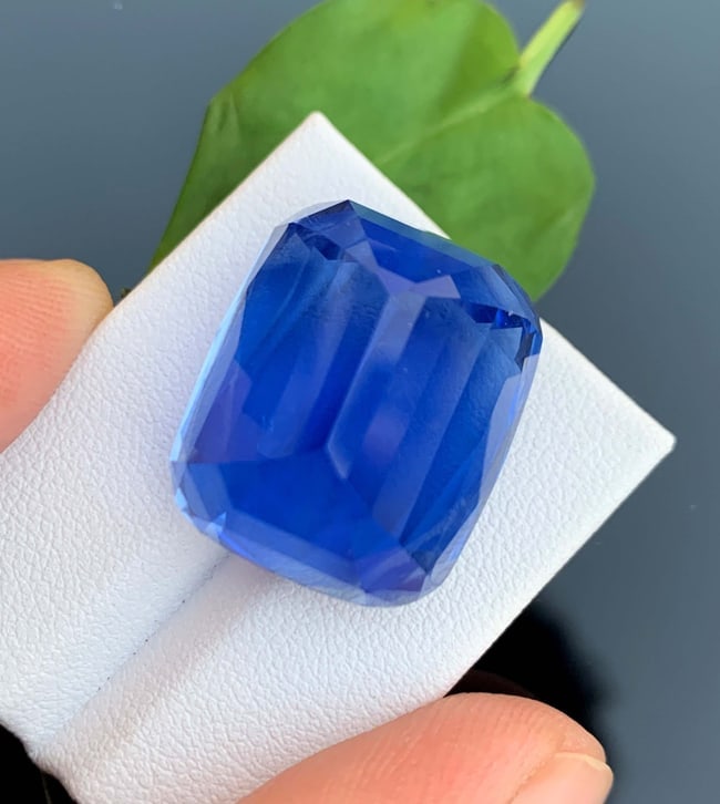 55.32 Carat Santa Maria Aquamarine Gemstone: Deep Blue Cushion Cut - 6