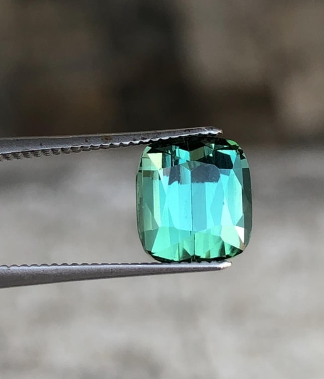 Natural Green Tourmaline Cushion Cut Gemstone For Anniversary Ring - 2.475 Carat - 2