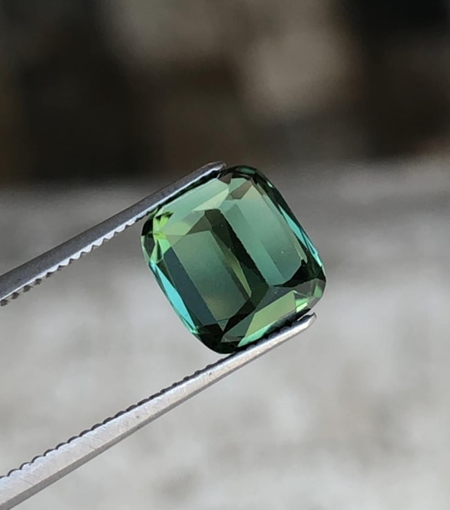 Natural Green Tourmaline Cushion Cut Gemstone For Anniversary Ring - 2.475 Carat - 7