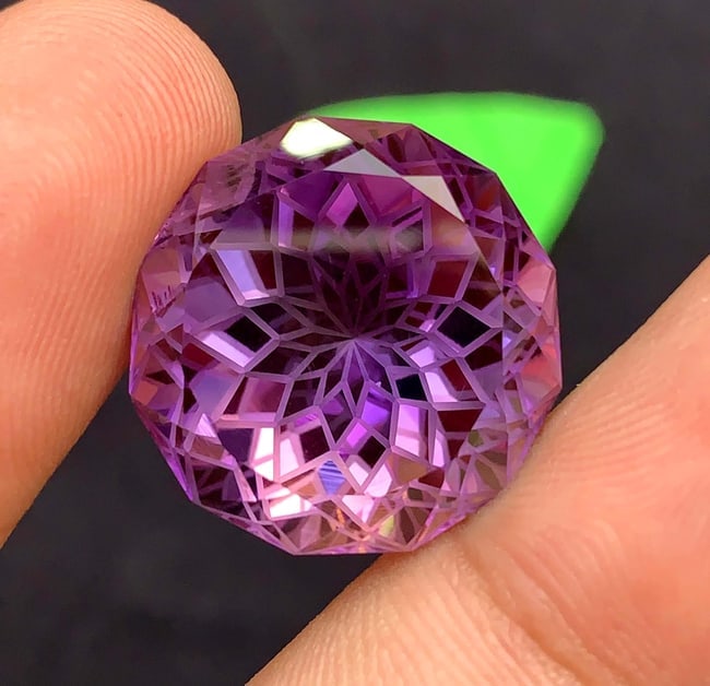 Flower Cut Amethyst Gemstone: 37.74 Carats, February Birthstone - 3