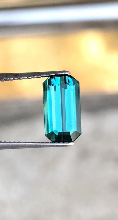 Bluish Green Tourmaline Gemstone, Flawless Cut (8.9 X 4.8 X 4 MM) - 4