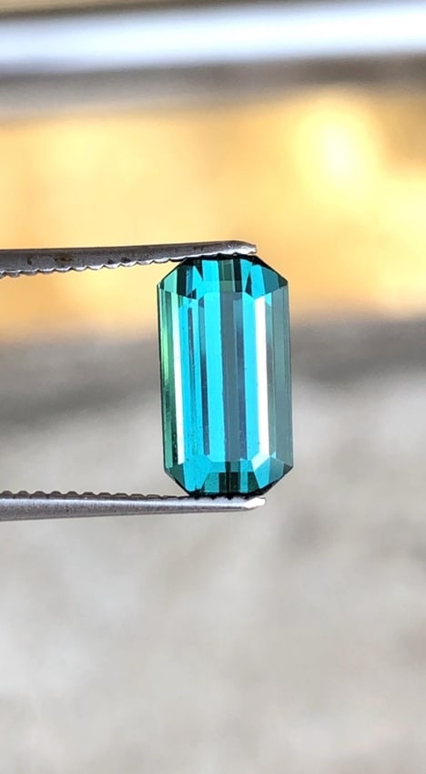 Bluish Green Tourmaline Gemstone, Flawless Cut (8.9 X 4.8 X 4 MM) - 5
