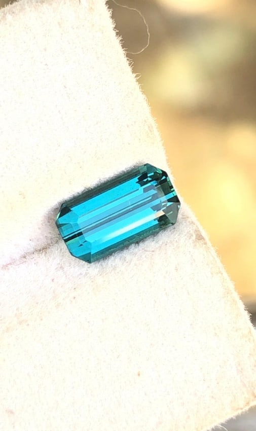 Bluish Green Tourmaline Gemstone, Flawless Cut (8.9 X 4.8 X 4 MM) - 6