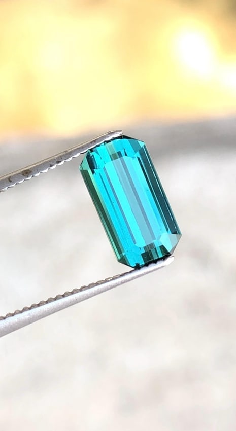 Bluish Green Tourmaline Gemstone, Flawless Cut (8.9 X 4.8 X 4 MM) - 7