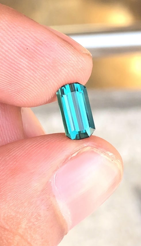 Bluish Green Tourmaline Gemstone, Flawless Cut (8.9 X 4.8 X 4 MM) - 9