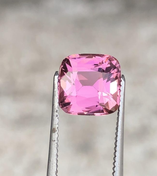 Natural Pink Tourmaline Cushion Cut Gemstone For Jewelry - 2.200 Carat (1 of 8)